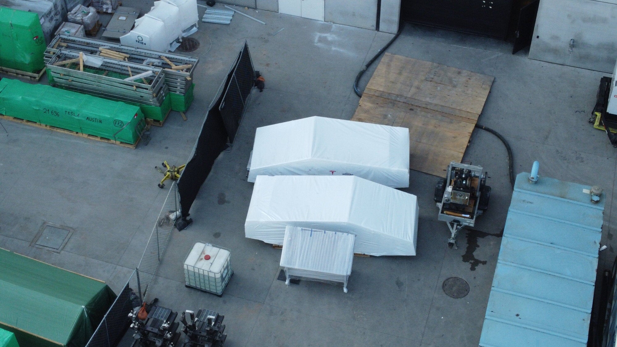 2 Cybertruck Exoskeleton Bodies Spotted Under Wraps at Giga Texas!