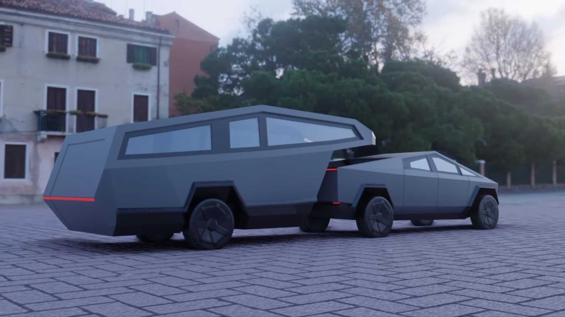 A Cybertruck Take on the Classic Trailer Camper