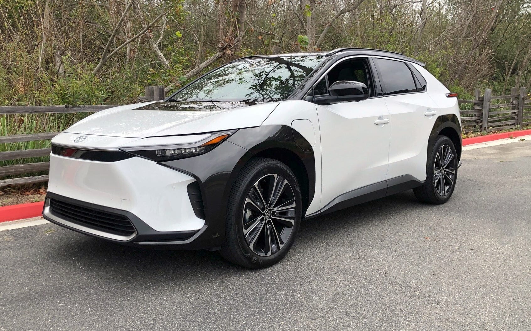 The electric Toyota BZ4X will start selling next year with a yoke and solar roof