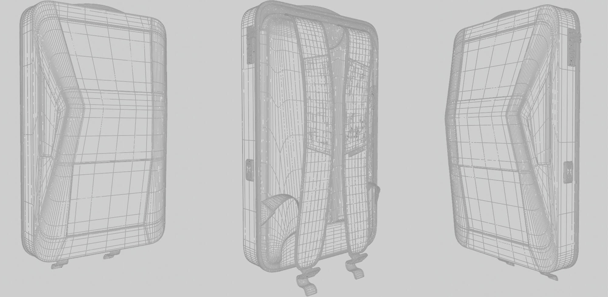 Cyberbackpack 3D wireframe