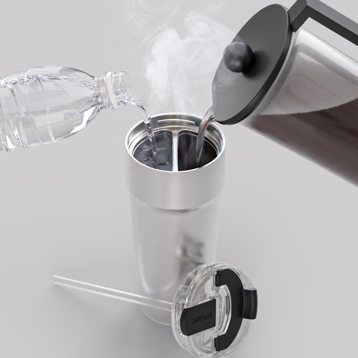 Cybercup 2 Drink Tumbler water and coffee pouring into it