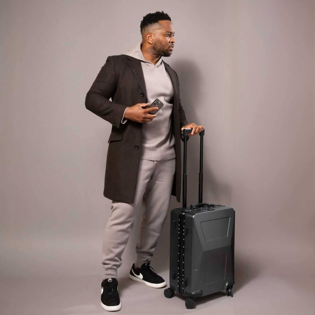 CyberLuggage 38L Carry-on Suitcase Luggage in Gray Luggage Cyberbrands