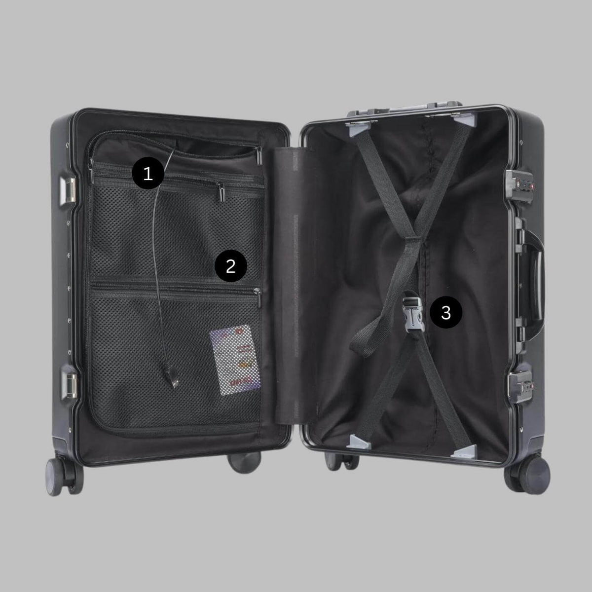 Carryon luggage with cybertruck style design - perfect for traveling with technology"