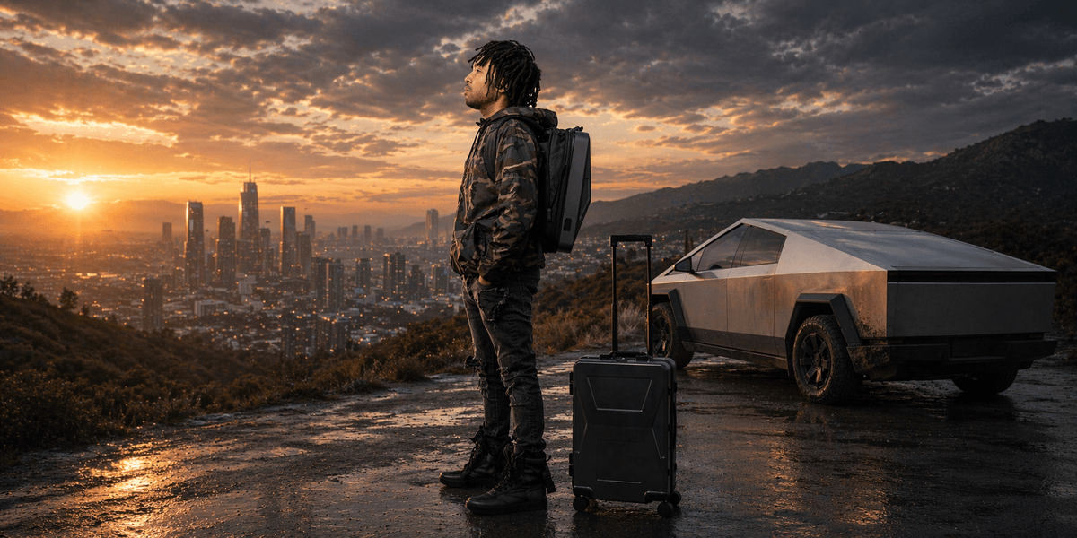 Tesla Cybertruck-Inspired Backpacks, Luggage, and Travel Accessories